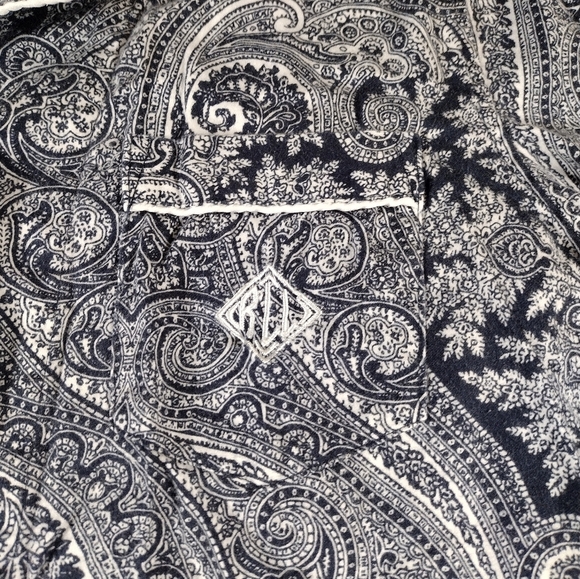 Lauren Ralph Lauren Paisley Monogram Logo Sleepshirt Women M Pajamas Loungewear - Picture 3 of 9